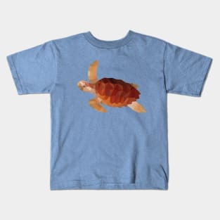 Brown Geometric Turtle Kids T-Shirt